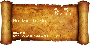 Welter Tünde névjegykártya