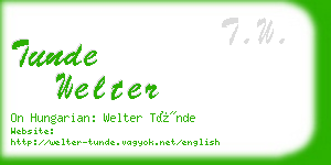 tunde welter business card